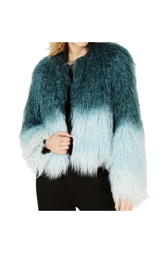 Womens Crinkle Faux Fur Jacket