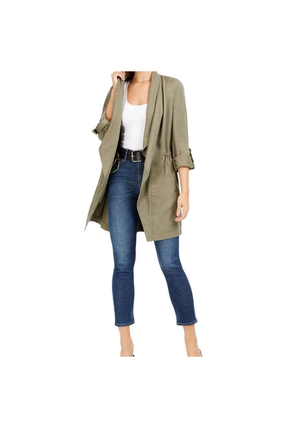 Womens Drape-Front Anorak Jacket