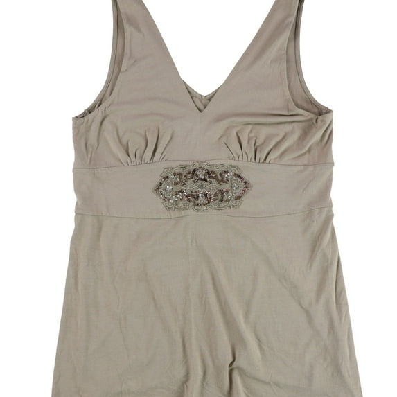 Bar Iii Womens Embroidered Sequined Tank Top