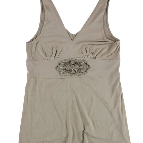 Bar Iii Womens Embroidered Sequined Tank Top