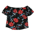thumbnail image 1 of Bar Iii Womens Floral Off The Shoulder Blouse, 1 of 2