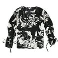 thumbnail image 1 of Bar Iii Womens Floral Ruched Sleeve Pullover Blouse, 1 of 2