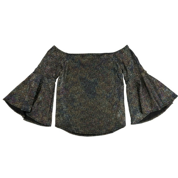 Bar Iii Womens Foil Shimmer Off The Shoulder Blouse