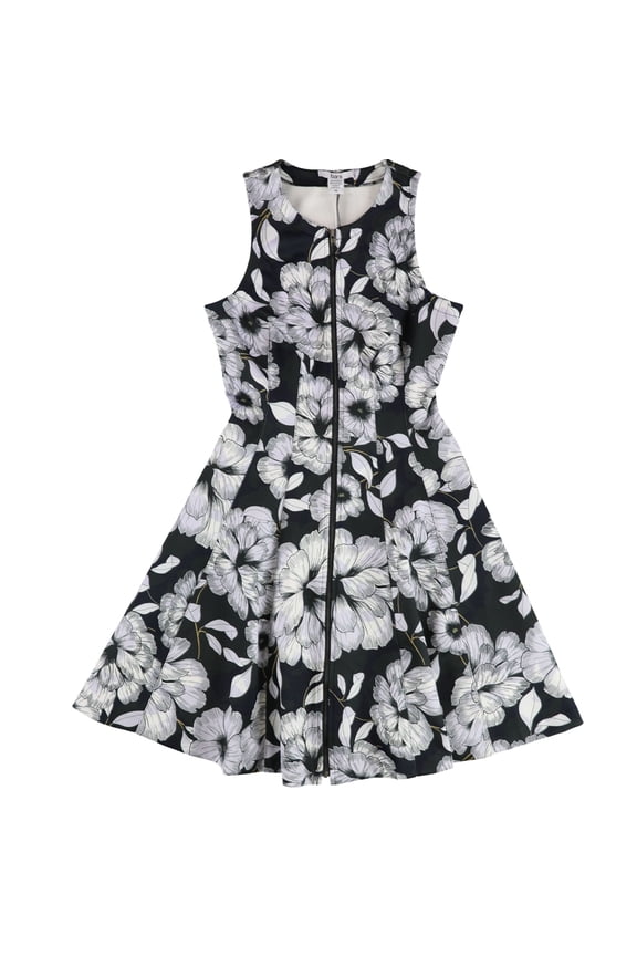 Womens Full Zip Fit & Flare Dress