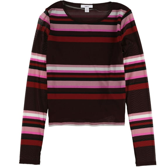 Bar Iii Womens Illusion Mesh Pullover Blouse