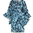 thumbnail image 1 of bar III Womens Keyhole Ruffled Dress, Blue, Large, 1 of 2