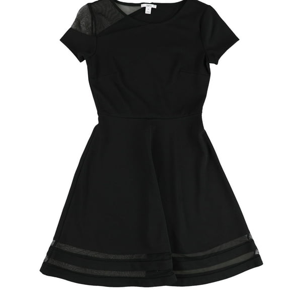 Bar Iii Womens Mesh Trim Fit & Flare Dress