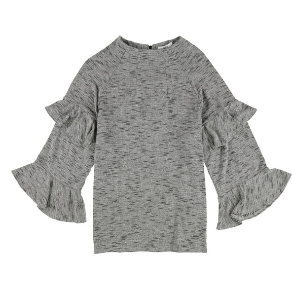 bar III Womens Metallic Knit Blouse, Grey, X-Large