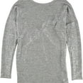 thumbnail image 1 of Bar Iii Womens Metallic Twist-Back Knit Blouse, 1 of 3