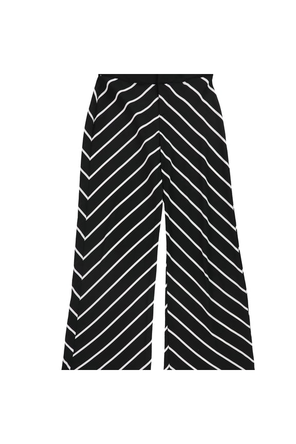 Womens Mixed Stripe Casual Wide Leg Pants