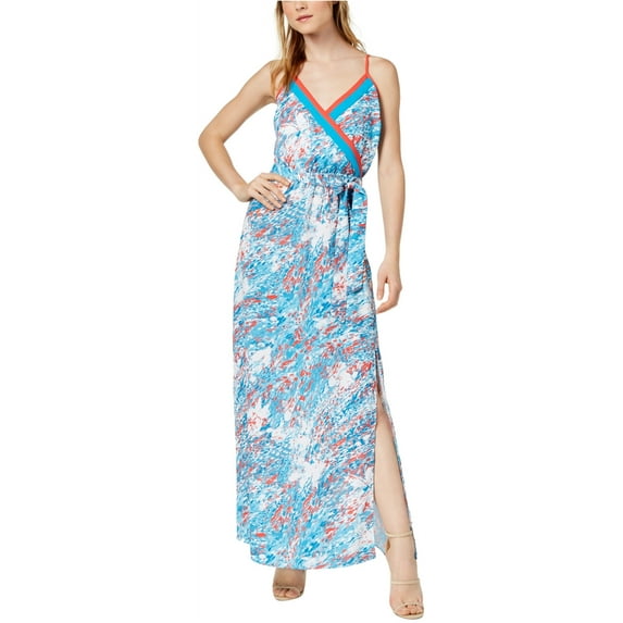 Bar Iii Womens Printed A-Line Maxi Dress