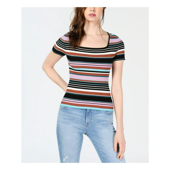 Bar Iii Womens Ribbed Pullover Blouse