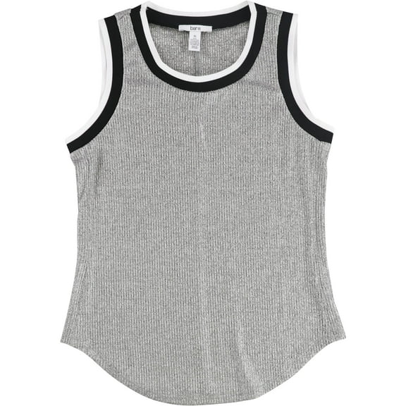 Bar Iii Womens Ribbed Shimmer Tank Top