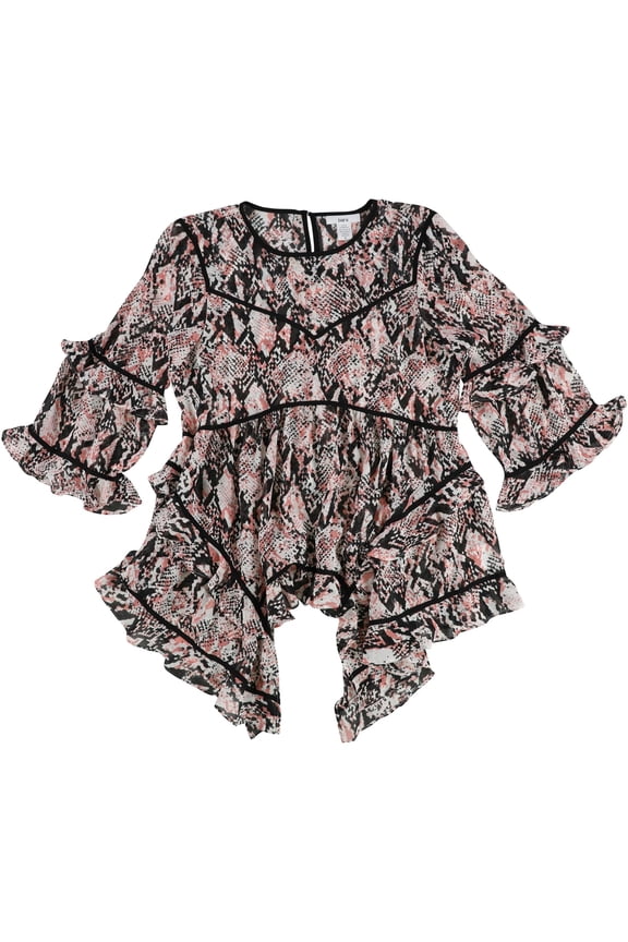 Womens Ribbon Trim Knit Blouse