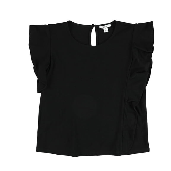 Bar Iii Womens Ruffle Basic T-Shirt