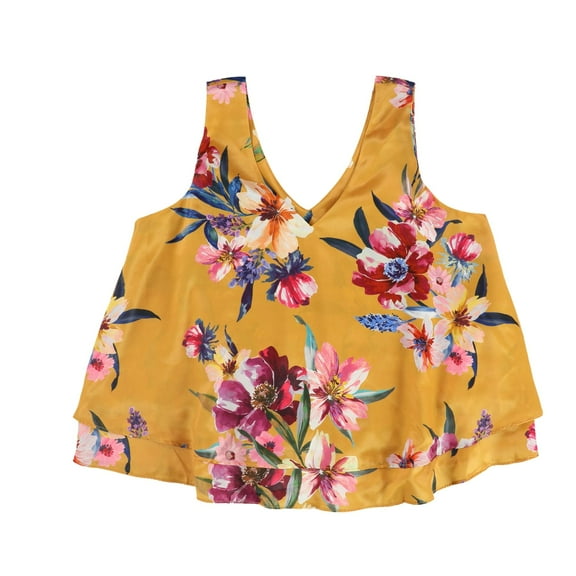 Bar Iii Womens Ruffle Hem Knit Blouse