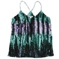 thumbnail image 1 of BAR III $50 Womens New 0263 Green Printed V Neck Tank Casual Top XL B+B, 1 of 2