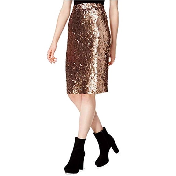 Bar Iii Womens Sequined A-Line Skirt
