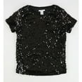 thumbnail image 1 of Bar Iii Womens Sequined Mesh Pullover Blouse, 1 of 2
