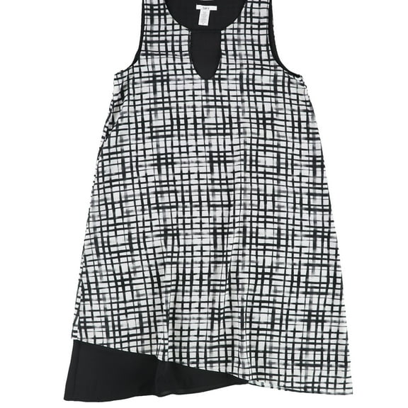Bar Iii Womens Sleeveless Grid Shift Dress