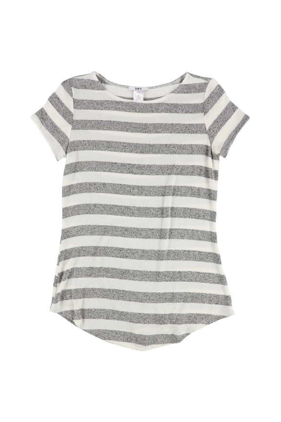 Womens Ss Striped Basic T-Shirt