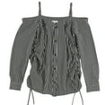 thumbnail image 1 of Bar Iii Womens Striped Off The Shoulder Blouse, 1 of 1