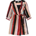 thumbnail image 1 of Bar Iii Womens Striped Wrap Dress, 1 of 4