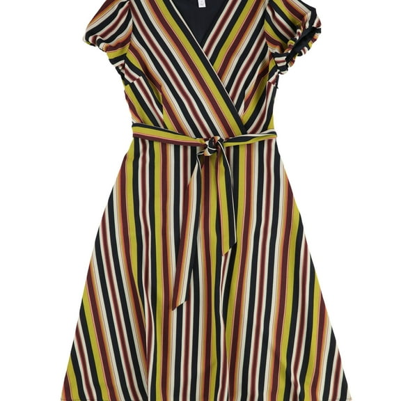 Bar Iii Womens Striped Wrap Dress