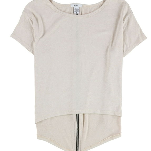 Bar Iii Womens Zip-Back Basic T-Shirt