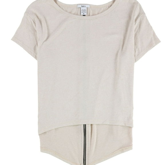Bar Iii Womens Zip-Back Basic T-Shirt