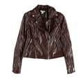 thumbnail image 1 of Bar Iii Womens Zip-Front Faux-Leather Jacket, 1 of 2