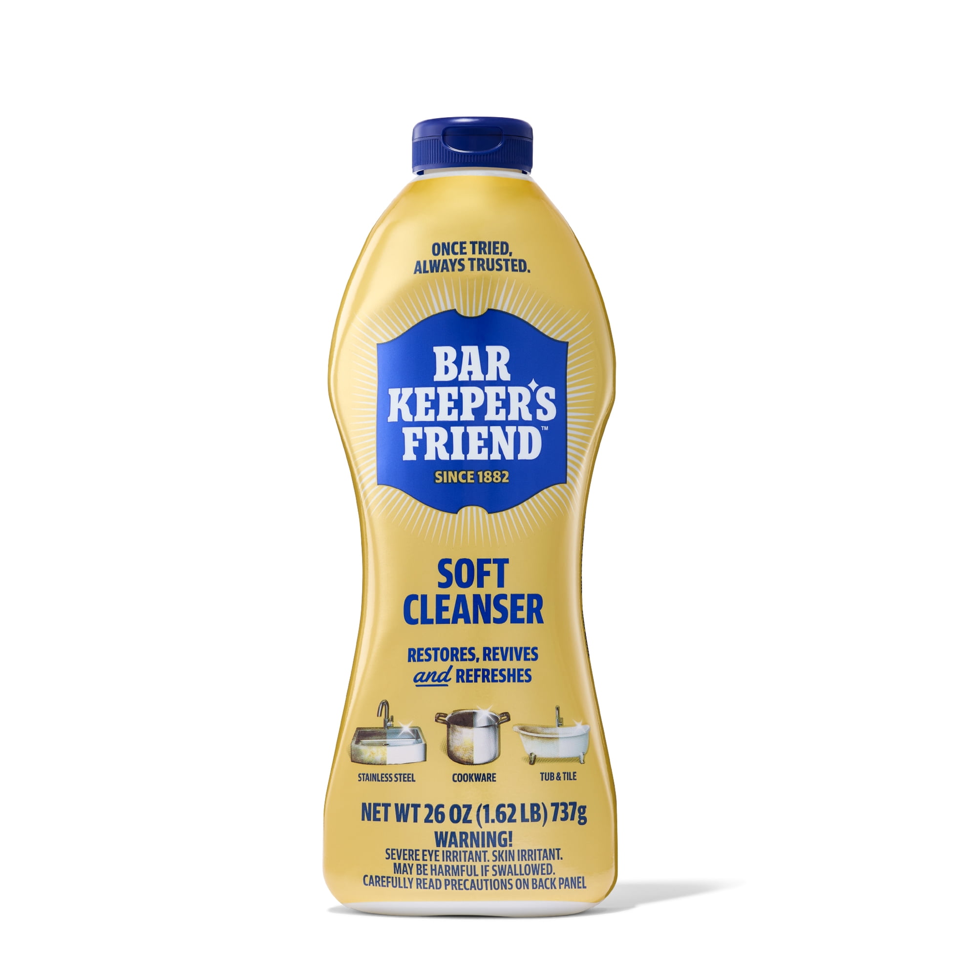 Bar Keepers Friend Soft Cleanser, 26 oz Squeeze Bottle, Citrus, 6/Carton