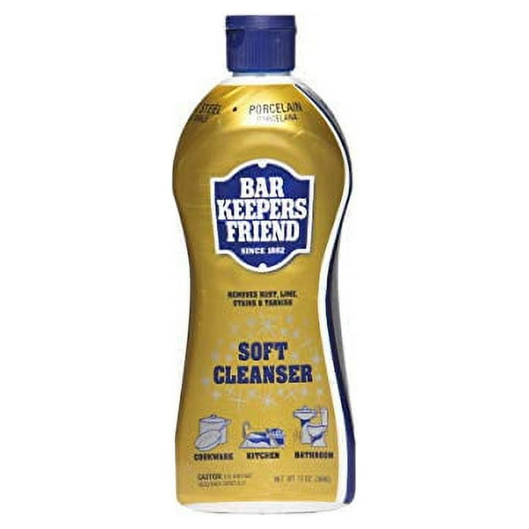 Bar Keepers Friend Soft Cleanser Liquid 13 oz Multipurpose Cleaner & Rust  Stain Remover for Stainless Steel Sinks and Countertops, Porcelain and  Ceramic Tile, Copper, Brass, and More (1) 