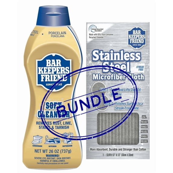 Rust Rag Bar Keepers Friend Ultimate Bundle Soft Soap with Microfiber Cloth ...