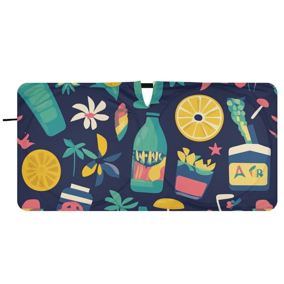 Bar Lcons Car Windshield Sun Shade Foldable Front Window Shades Cover Sun Visor Shield Block