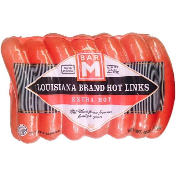 Bar-M Louisiana Extra Hot Links, 40 oz