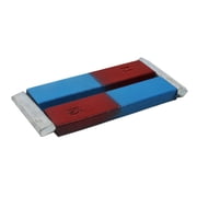 Bar Magnets, Set of 2 - Red & Blue, North / South Poles - Chrome Steel - Includes Keepers - Perfect for Physics Classrooms & Magnetism Experiments - Eisco Labs