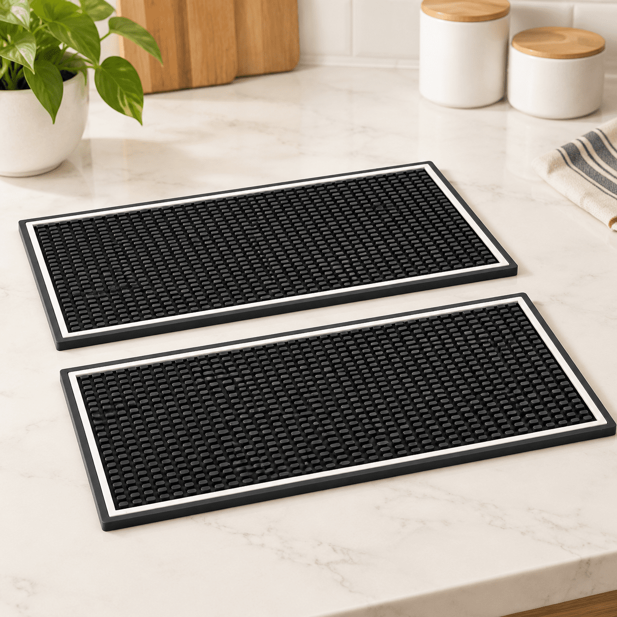 Bar Mat - 2 Pack Silicone Coffee Station Countertop Protector with ...