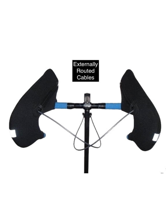 Externally Routed Cables Road Pogie Handlebar Mittens Hydraulic - XL Black