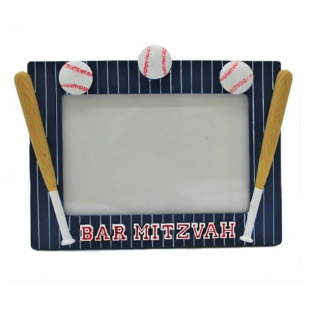 Bar Mitzvah 3D Baseball Picture Frame with Glass Cover | Perfect Photo Frame Gift for 4"x6" Pictures | Unique Design with Baseball and Bat | Ideal Bar Mitzvah Gift