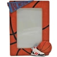 thumbnail image 1 of Bar Mitzvah Basketball Photo Frame with Glass Cover | Perfect Gift for 4"x6" Pictures | 3D Design with Sneakers and 'Bar Mitzvah' | Tabletop Frame with Holder, 1 of 3