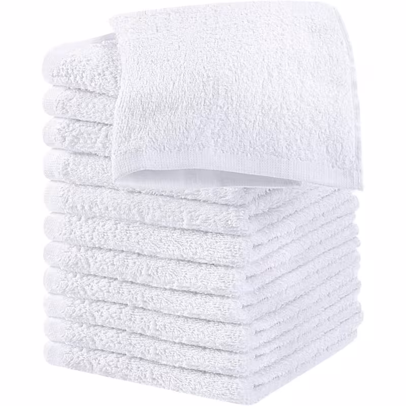 Bar Mop Kitchen Towels - Pack of 50 - 16x19 Inches, White Cotton Terry Bar Towels Reusable Bar Rags for Cleaning Restaurants & Kitchen Housekeeping
