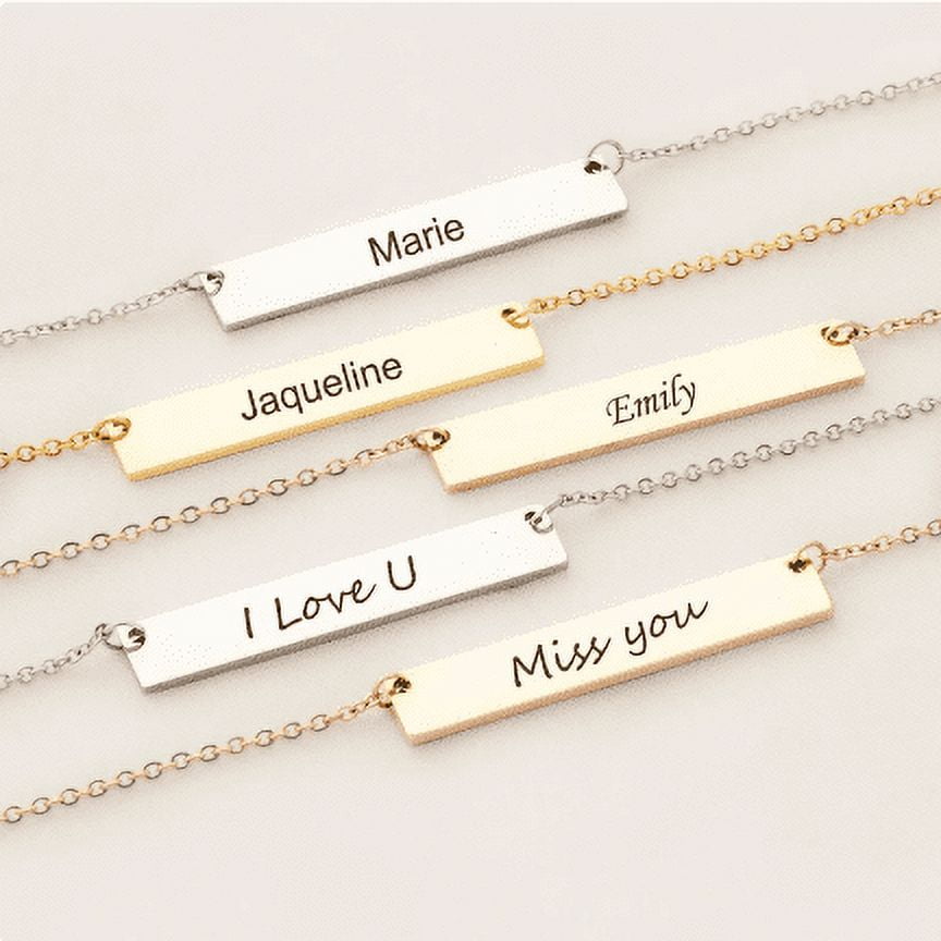 Jay Aimee Diamond Cut Nameplate Necklace
