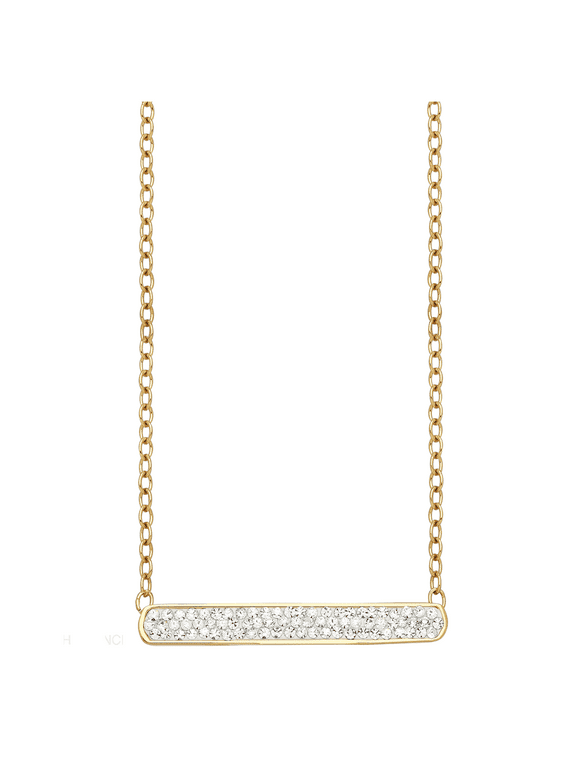 Bar Necklace with Swarovski Crystals in 18kt Gold-Plated Sterling Silver