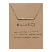 SHIQIAO SPL Bar Necklaces for Women Friend Friendship Girls Balance Pendant Long Chain Necklace with Message Card for Birthday Christmas Gifts…