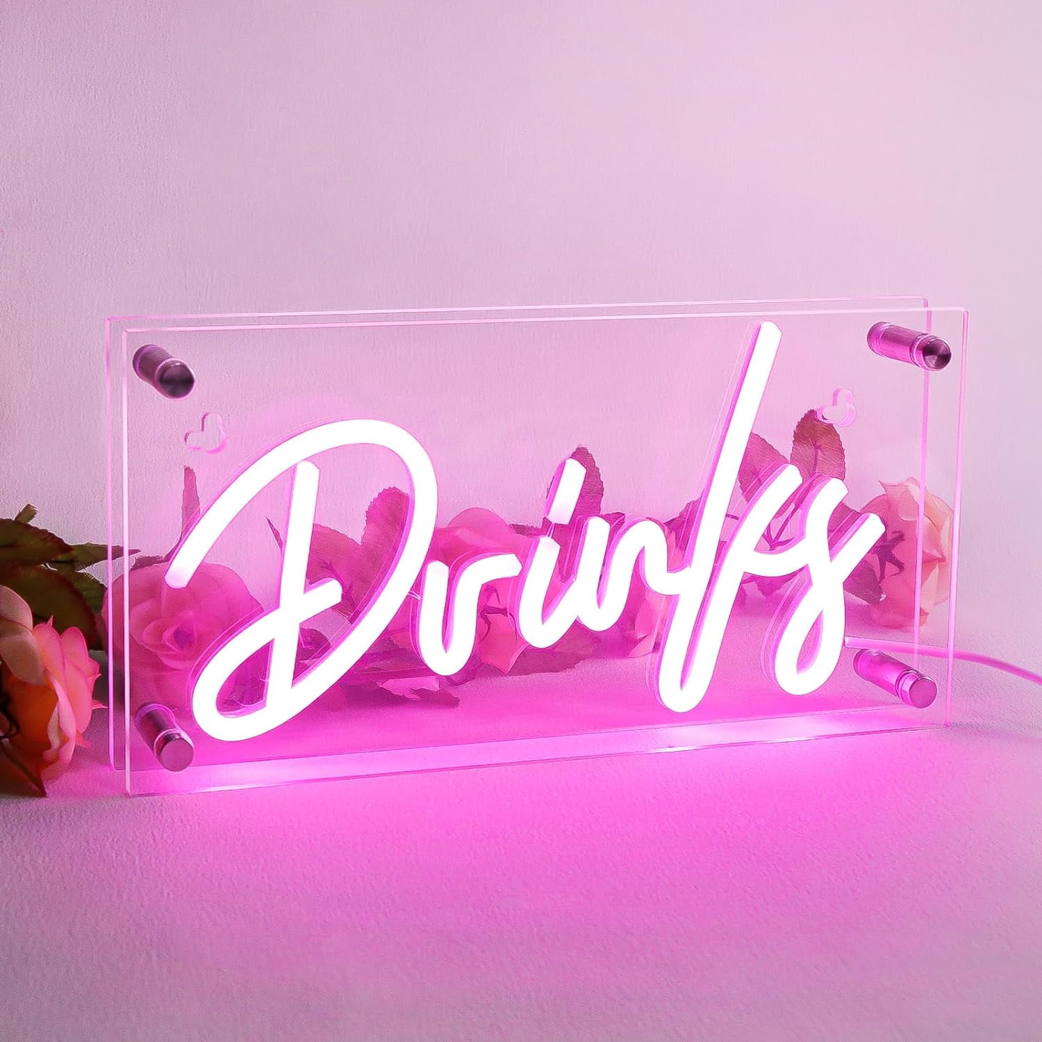 Bar neon sign drinks signs usb led desk lightbox light up sign for