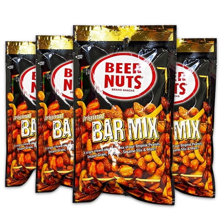 Bar Nuts Beer Nuts Bar Mix 4 Pack ~ Beer Nuts Individual Packs 4oz Each, 16oz Total | Beer Snacks [4 Bags]