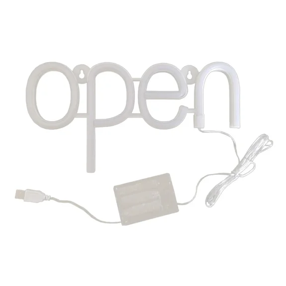 Bar Open Neon Light 3D Open Sign Battery Operated Lamp Parties Open Light