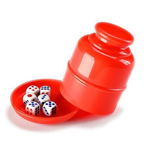 Bar Party Dice Cup Drinking Board Game Gambling Dice Box With 5 D6 Dice