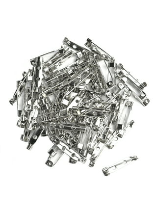 50 Pcs Bar Pins, 4 Sizes Silver Tone Pin Back Clasp Brooch Bar Pins Brooch  Lock Back Safety Catch Rolling for Jewelry Making DIY Crafts